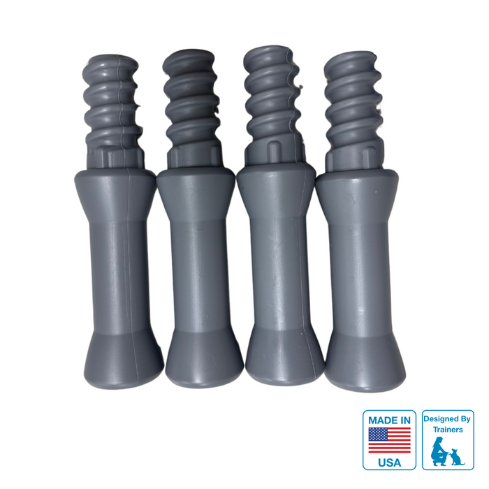 A set of four grey replacement legs for the KLIMB climbing training equipment, with an updated design.