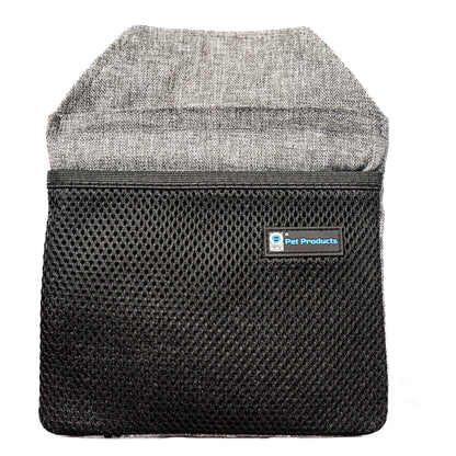 A black INSPIRE dog training treat pouch with a gray interior