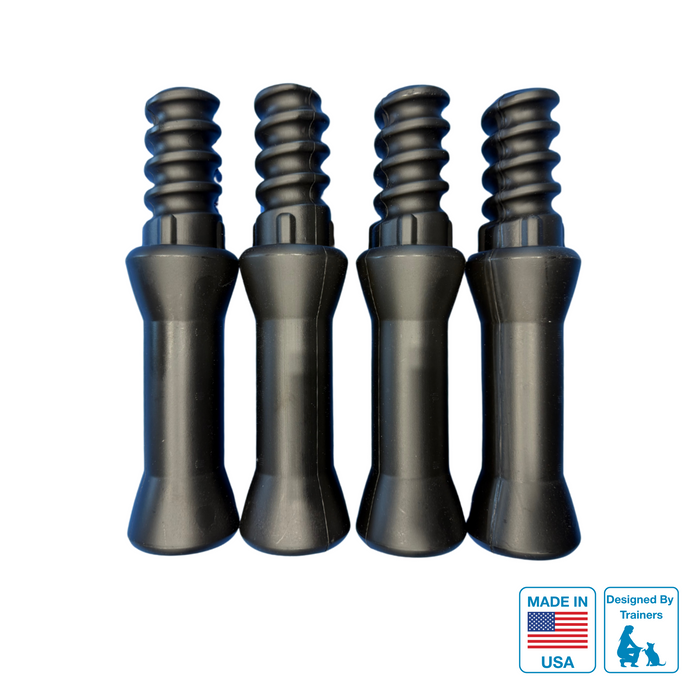 A set of four black replacement legs for the KLIMB climbing training equipment, with an updated design.